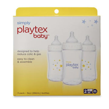 Playtex Baby Simply Playtex Complete Tummy Comfort Baby Bottles, Anti-Colic & Anti-Reflux, 9 Oz, 3 Count