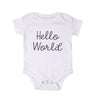 The Baby First Box Baby Onesie (03 Months) | Hello World Printed Bodysuit | Soft BioWash Cotton Short Sleeve Romper | Newborn
