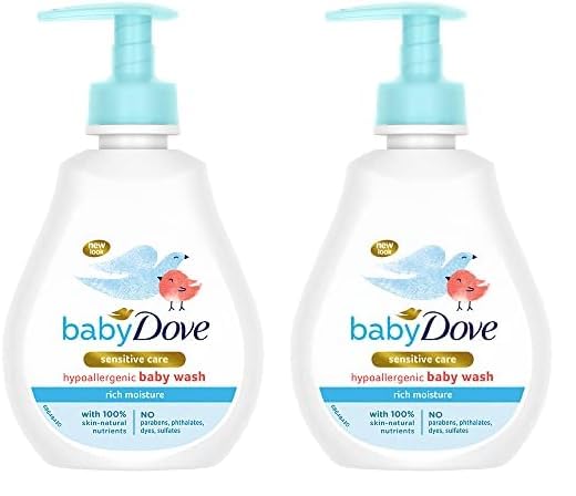 Baby Dove Rich Moisture Hair To Toe Baby Wash 200 Ml, No Tears Body Wash For BabyS Soft Skin - Hypoallergenic, No Sulphates, No