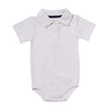 Teach Leanbh Baby Boys Pure Color Cotton Short Long Sleeve Polo Bodysuit 3-24 Months (White, 6 Months)