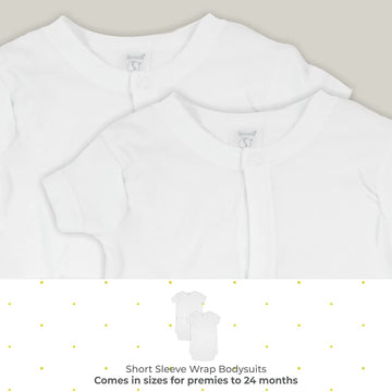 Spasilk 2 Pack Wrap Bodysuit, White, Newborn