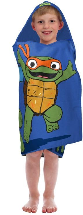 Jay Franco Nickelodeon Teenage Mutant Ninja Turtles Turtle Time Kids Bath/Pool/Beach Hooded Towel - Super Soft & Absorbent Cotto