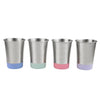 Elk and Friends Stainless Steel Kids + Toddler Drinking Cups | 12oz Tumblers with Colored Base | Durable + Stackable | Travel, C