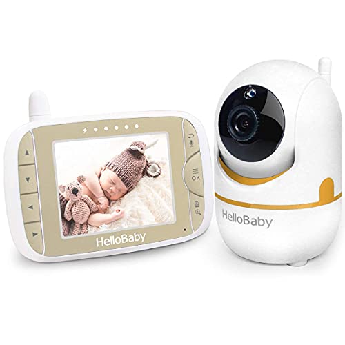 Hellobaby Baby Monitor With Remote Pan-Tilt-Zoom Camera And 3.2'' Lcd Screen, Infrared Night Vision, Temperature Display, Lullab