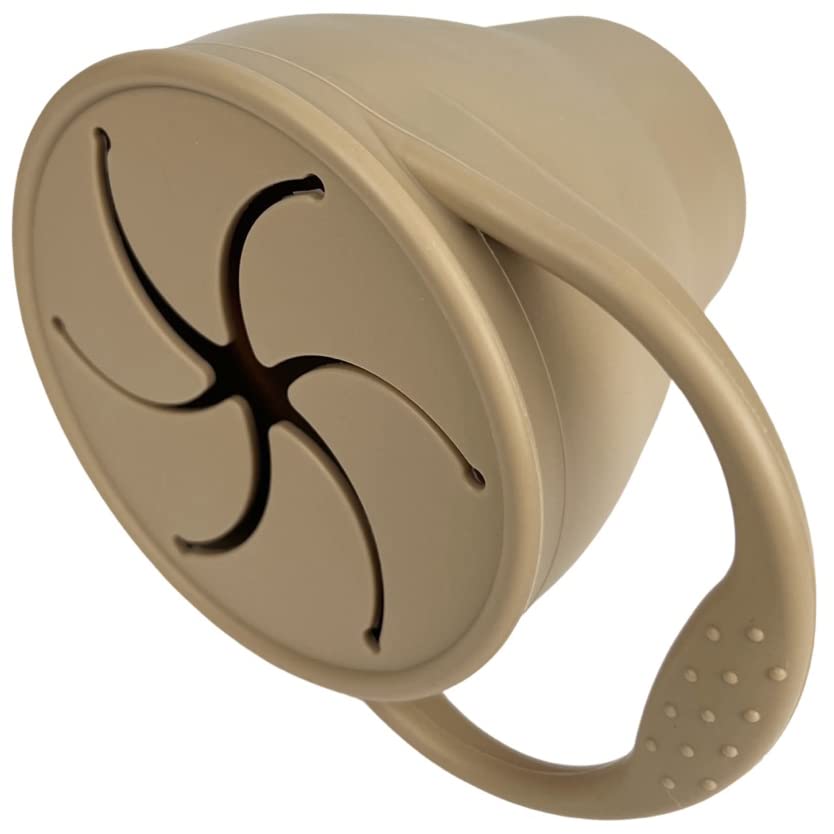 Bravejusticekidsco. | Snack Attack Snack Cup | Collapsible Silicone Snack Container | Toddler And Baby Snack Catcher Lid (Warm S