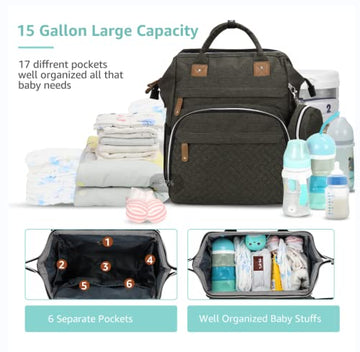 Derjunstar Diaper Bag Backpack,Baby Diaper Bags, Mothers Day Gifts, Multifunctional Travel Diaper Waterproof Backpack For Baby B