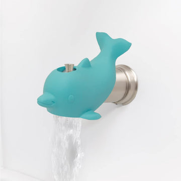Nuby Bathtub Safety Spout Guard - Compatible With Most Standard Faucets - Bath Toys - Dolphin