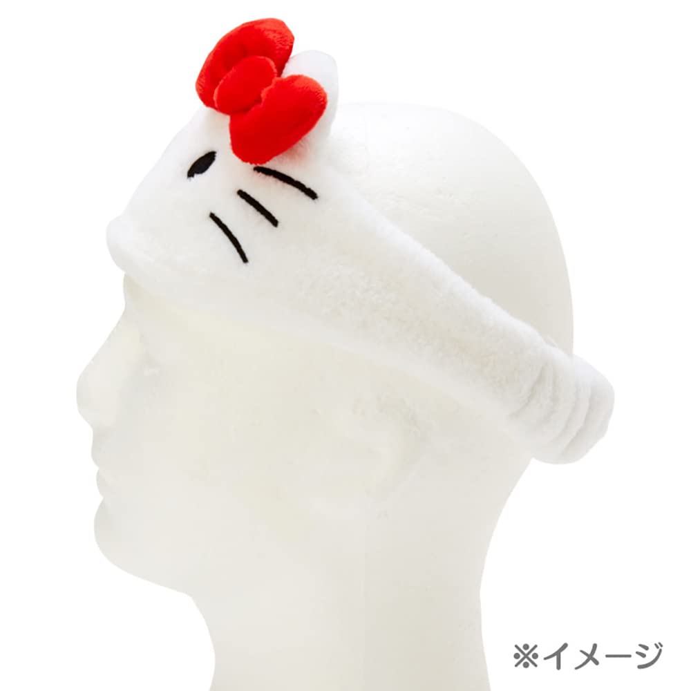 Sanrio 986151 Sanrio Hair Band, Hair Turban, Headband, White, Hello Kitty, Hello Kitty, Facial Cleansing, Makeup, One Size Fits