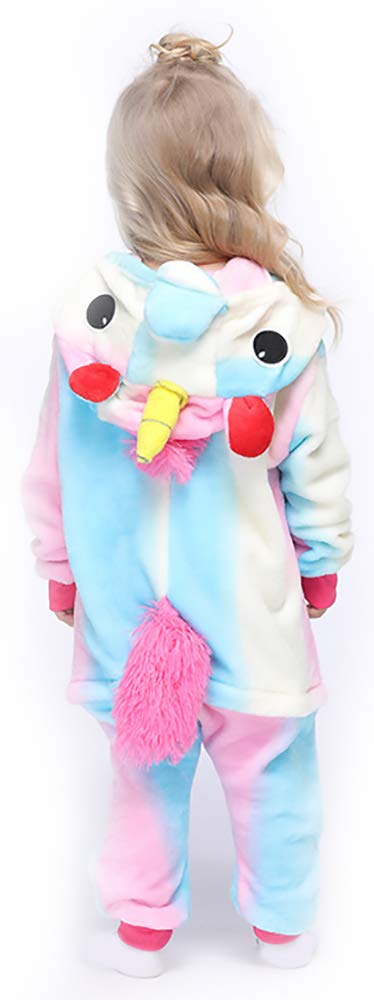 Easuit Rainbow Unicorn Onesie Pajamas Animal Costume Halloween Cosplay For Kids 6-8