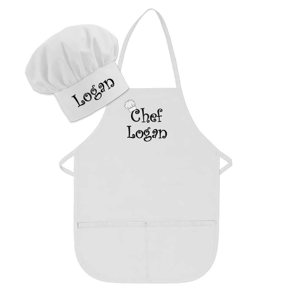 The Apronplace Personalized Chef Any Name Child Apron And Hat Set Add Your Own Name For Kids, Kitchen, Baking