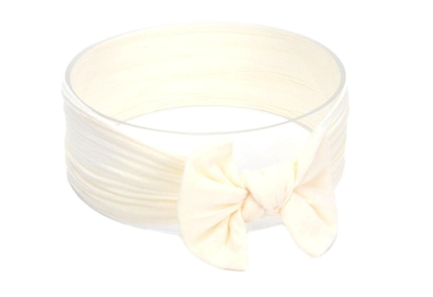 Koolgil Baby Girls Toddler Bow Knot Headbands Soft Nylon Headband for Daily Life Birthday Party Photography (Light Yellow)