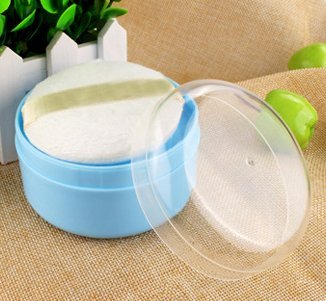 Baby After-Bath Powder Puff Container Jars Empty Refillable Plastic Soft Face Body Powder Box With Sifter Portable Baby Care Kit