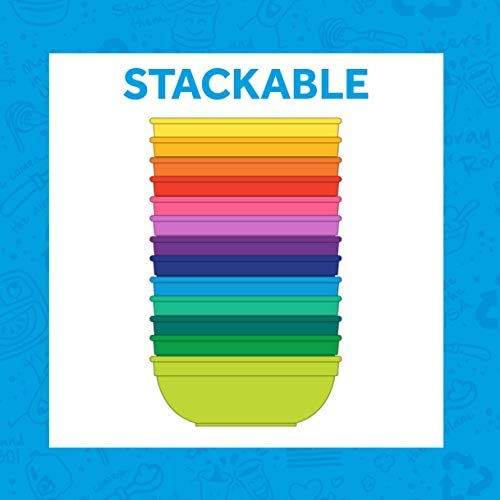 Re-Play 12 Oz. Toddler Bowls For Snack And Everyday Dining - Dishwasher And Microwave Safe - Made In Usa - Set Of 6-5.75' X 5.7