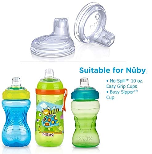Nuby 6 Pack Replacement Silicone Spouts For The Nuby *No Spill Easy Grip Cup*
