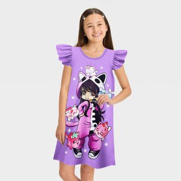 Tosukai Girls Game Casual Graphic Dress Gaming Clothes Cute Dresses Birthday Gift