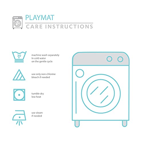 Lush Decor Baby Square With Border Play Mat, 36' X 36', Gray