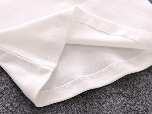 Baby Girl Kids Blouses Long Sleeves Solid Color Doll Collar T-Shirt Top Bottom (White, 3-4T)