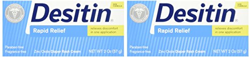 Desitin Rapid Relief Creamy Zinc Oxide Diaper Rash Cream, 2 Ounce (Pack Of 2)
