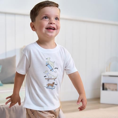 Gerber Baby Boy'S 2-Piece Pajama Set Sleeve Top & Fleece Shorts, Dog