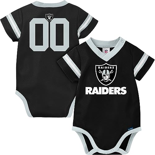 Nfl Oakland Raiders Team Jersey Bodysuit, Black/Silver Oakland Raiders, 0-3 Months (138781160Rad03M-003)