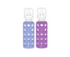 Lifefactory Glass Baby Bottles With Silicone Protection - 2-Pack, 9 Oz Bottles, Blueberry & Grape