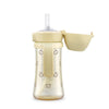 GROSMIMI Flip Top Spill Proof Sippy Cup, PPSU, BPA Free, 10 oz, Stage 2 Straw for Toddlers (Bear)