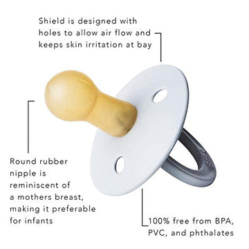 Bibs Pacifiers | Natural Rubber Baby Pacifier | Set Of 2 Bpa-Free Soothers | Made In Denmark | Sage/Cloud | Size 6-18 Months