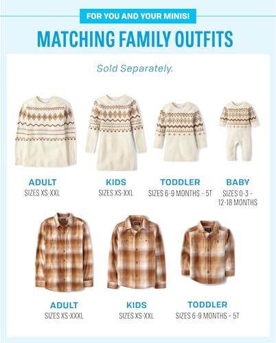 The Children'S Place Baby Girls' And Toddler Long Sleeve Sweater Dress, Cinnamon Fairisle, 5T