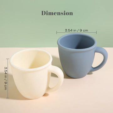 Vemolea 2 Pack Silicone Training Cups For Baby And Kids, Toddler Learning Cups With Handles, Bpa Free, Microwave And Dishwasher