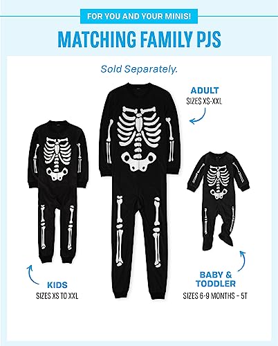 The Children'S Place Baby Toddler One Piece Family Matching, Holiday Pajama Sets, Fleece, Halloween Skeleton, 2T