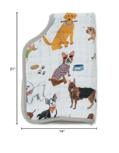 Little Unicorn Ultra-Absorbent Premium Burp Cloth | Soft On Baby'S Skin | Larger Size | Ergonomic Design (Woof)