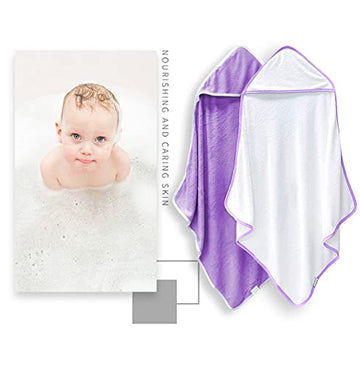 2 Pack Baby Bath Towel - Rayon Made From Bamboo, Ultra Soft Hooded Towels For Babies,Toddler,Infant - Newborn Essential -Perfect