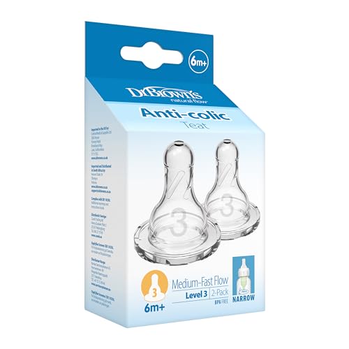 Dr. Brown'S Dr Brown Natural Flow Level 3 Narrow Nipple Set Of 2 (6M+) Clear