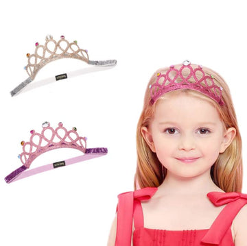 Hllmx 2 Pcs Baby Girl Super Elastic Headband Birthday Crown Headband Princess Headpiece Children Hair Accessories For Birthday P