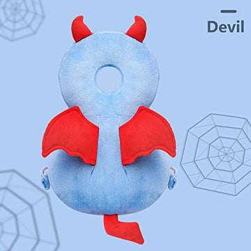 Toddler Baby Head Protection Cushion Backpack Wear,Dark Blue Devil