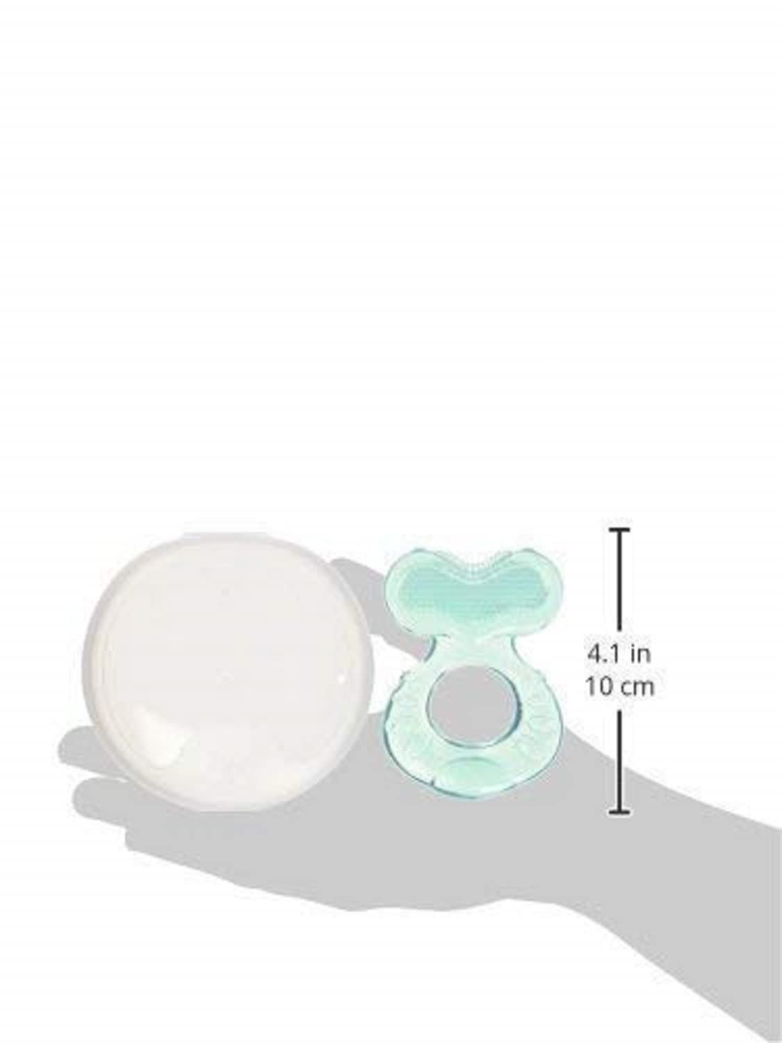 Nuby Silicone TeeThe-EEZ Teether with Bristles, Includes Hygienic Case, Aqua (Count of 2)