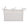 Linen Baby Bedside Hanging Storage Bag,2 Pockets Organizer for Baby Cribs and Toys (Light Gray)