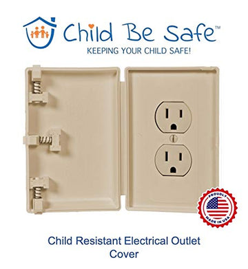 Child Be Safe, Baby Toddler Pet Resistant Electrical Safety Cover Guard For Home And Business, Made In Usa, Traditional Outlet (
