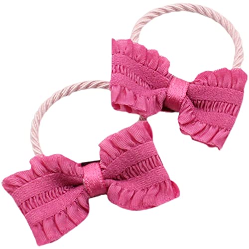 8Pcs 1.6 Inches Baby Girls Hair Bows Ties Mini Boutique Elastic Hair Rubber Ribbon Hair Band Accessories For Kids Toddlers Infan