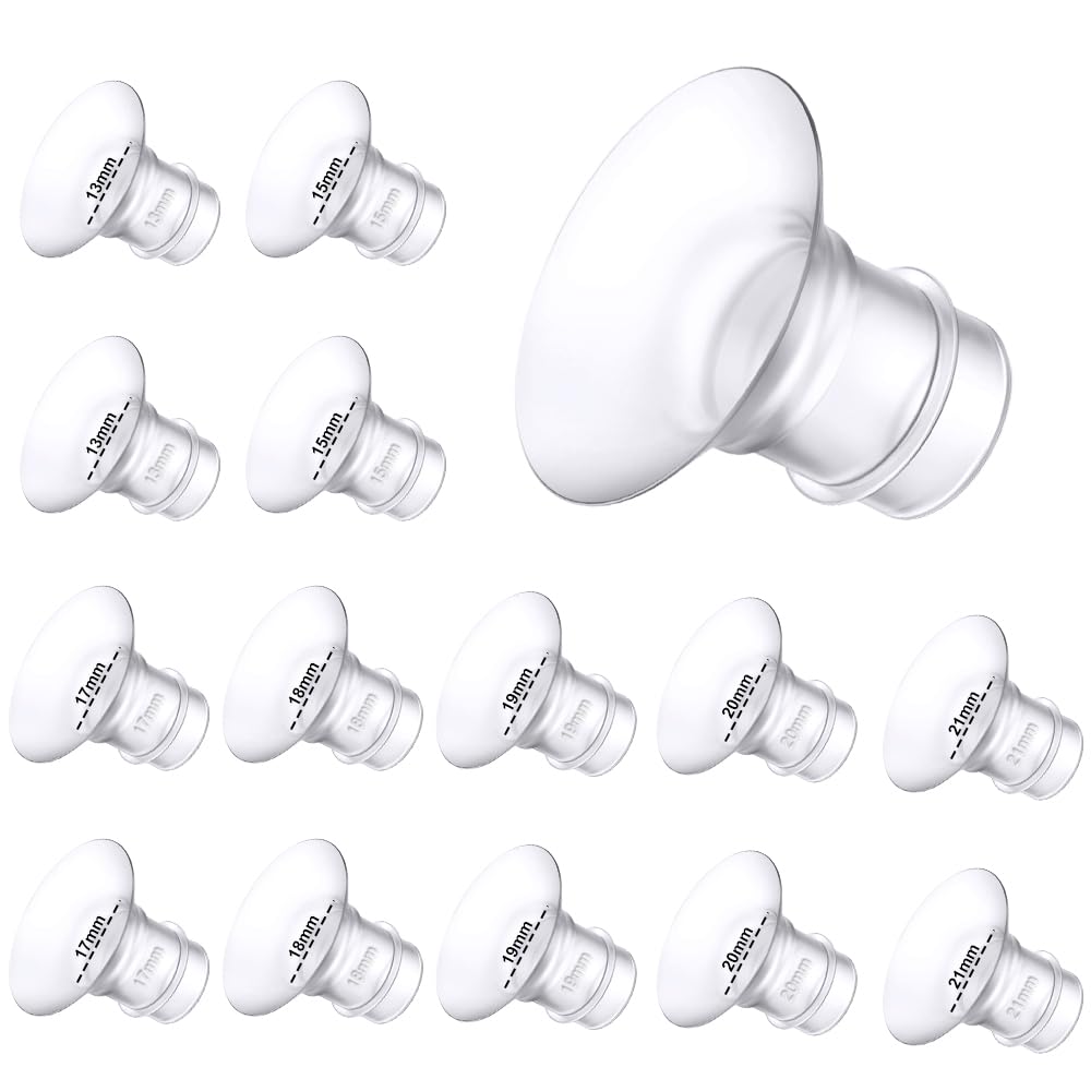 Flange Insert 13/15/17/18/19/20/21mm 14PCS,Compatible with Momcozy S12 pro/S9 pro/S12/S9/Medela/Spectra/Bellaaby/TSRETE etc 24mm