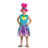 Poppy Troll Costume, Trolls World Tour Rainbow Poppy Costume For Kids With Headpiece, Deluxe Size Medium (7-8)