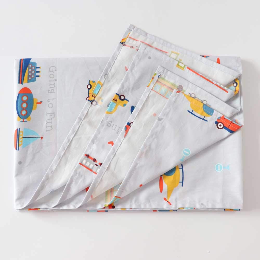 3 Piece 100% Cotton Toddler Sheet Pillowcase Set For Boys And Girls,Include Fitted Sheet,Top Sheet And Envelope Pillowcase,Cute