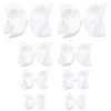 Oaoleer 8Pcs Hair Bows For Girls White Grosgrain Ribbon Boutique Bow Alligator Clips Hair Accessories For Toddlers Little Girls