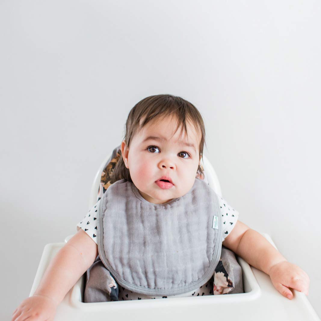 Green Sprouts Absorbent Organic Cotton Muslin Bibs, 0-12Mo Hypoallergenic, Standard 100 By Oeko-Tex Certified, Tested For Hormon