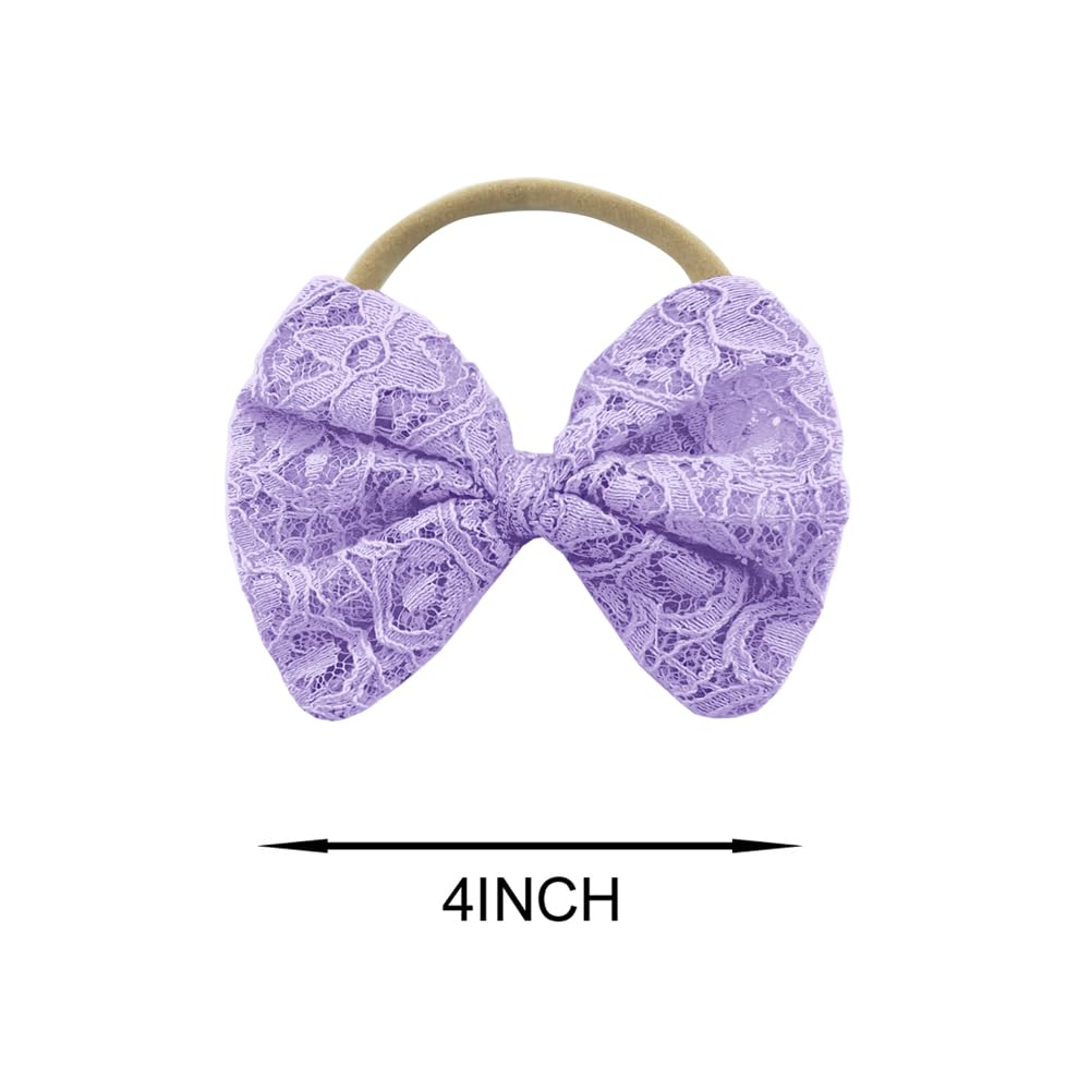 Bgfks Baby Girl Tutu Dress Elegant Lace Pom Pom Flutter Sleeve With Flower Headband Set(Purple,18 Months)