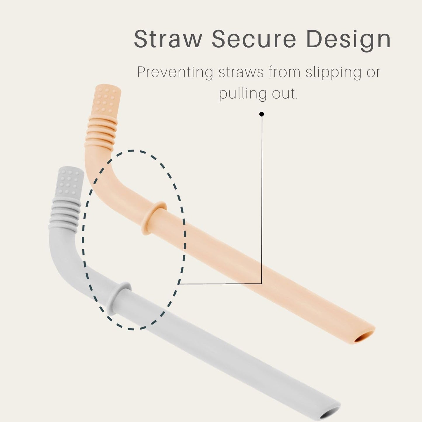 Pandaear Silicone Training Cup, 2 Pack Baby Drinking Sippy Cups With Handles & Straw For Baby And Toddler 6 Months+ (Pink&Grey)