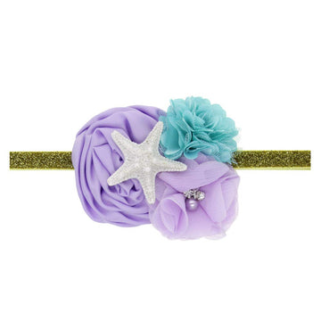 Starfish Flower Baby Mermaid Headpiece - Hairband With Gold Band (Bbg50)