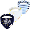Jn&Lulu 3 Pack Newborn Baby Bibs Bandana Drool Bibs For Drooling Cotton Baby Gifts (Moon Star)