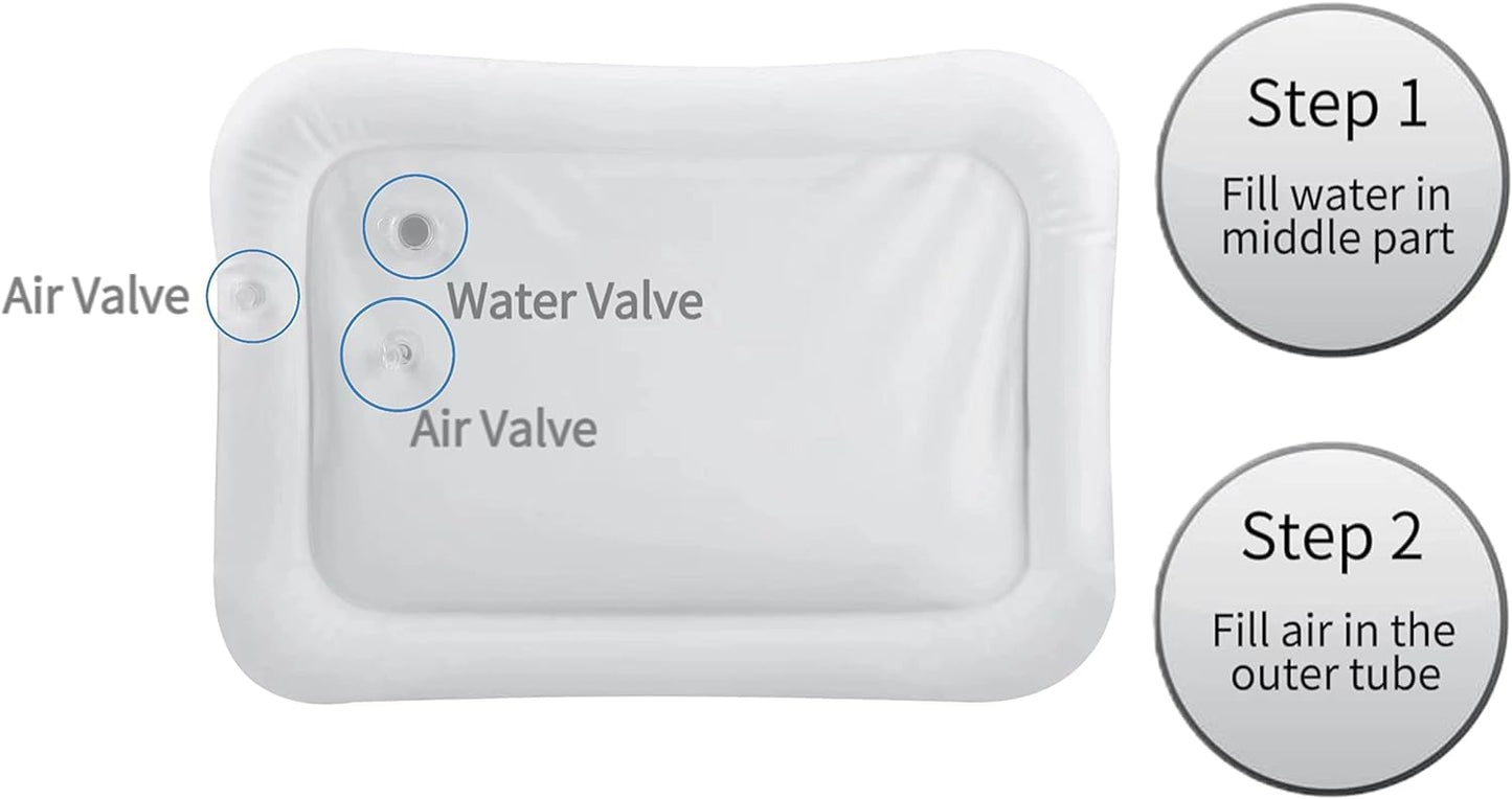 Pandaear 2 Pack Water Play Mat For Babies Floor, Inflatable Water Tummy Time Mat 0 3 6 12 Months, Water Pad Baby Sensory Mat, Ba