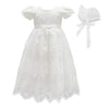 Glamulice Baby Girls Flower Christening Baptism Dress Formal Party Special Occasion Dresses For Toddler 6-12 White Newborn Girl